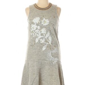 Anthropology Floral Print Gray Sleeveless Dress